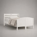 Einzelbett aus Kiefer-Massivholz und MDF mit Regal-Kopfteil, Weiß, 90 x 200 cm