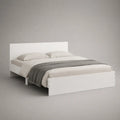 Bettgestell 160 × 200 cm, Doppelbett aus melaminbeschichteter Spanplatte, Weiß, 205 × 166 × 80 cm