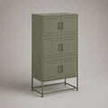 Metallschrank mit 6 Türen, Olivgrün, 80 × 35 × 160 cm