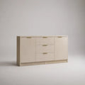 Sideboard mit 2 Türen und 3 Schubladen aus melaminbeschichteter Spanplatte, Cremebeige, 140 × 40 × 80 cm